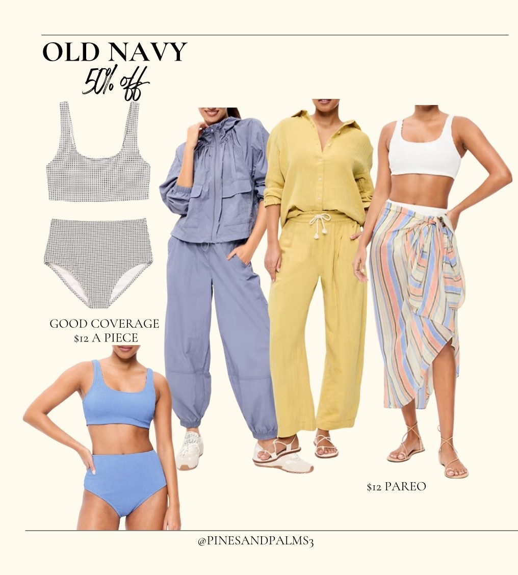 Old navy sale 
50% off 
Swim 

#LTKTravel #LTKSaleAlert #LTKSeasonal