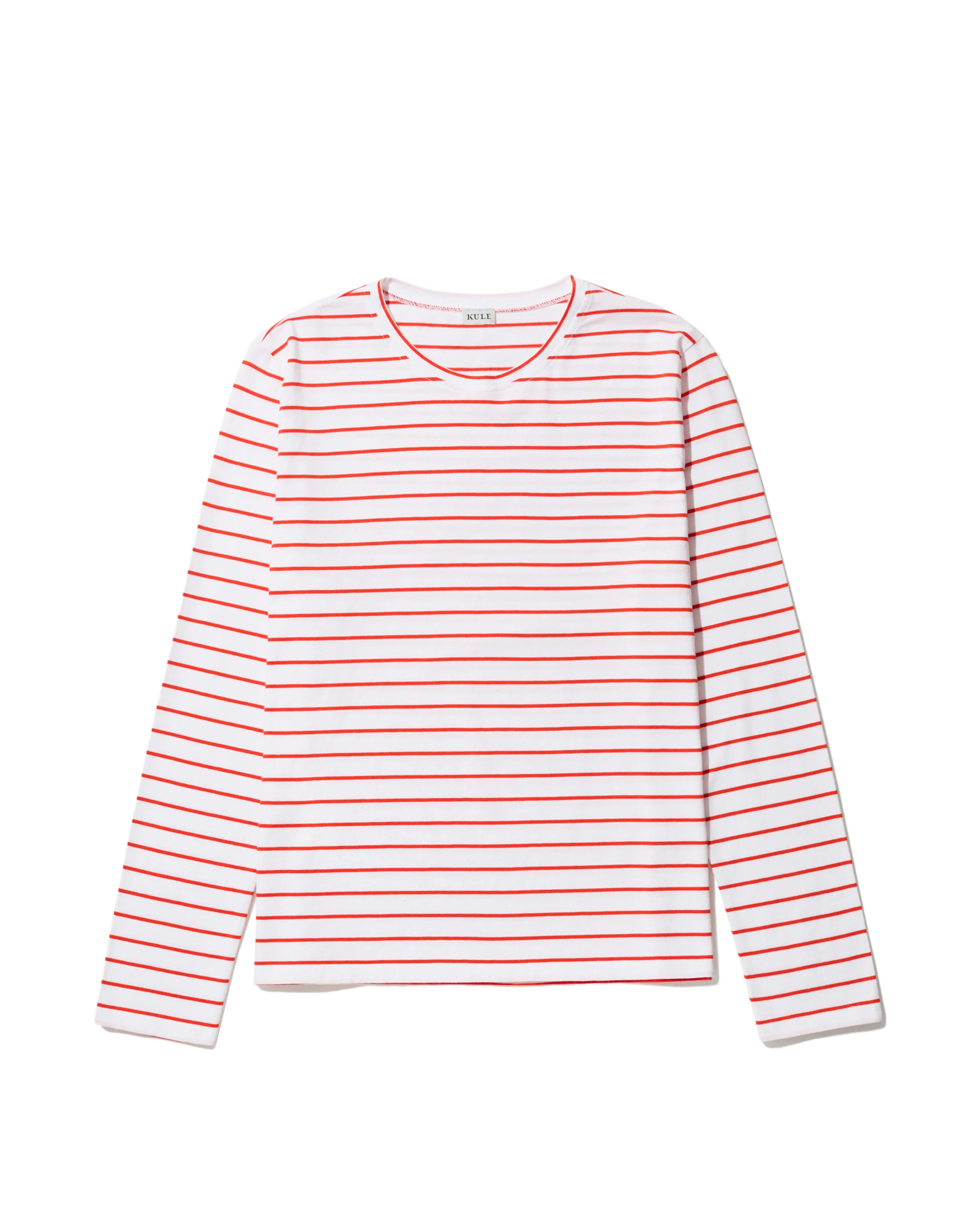 The Striped Modern Long - White/Poppy Pinstripe | KULE (US)