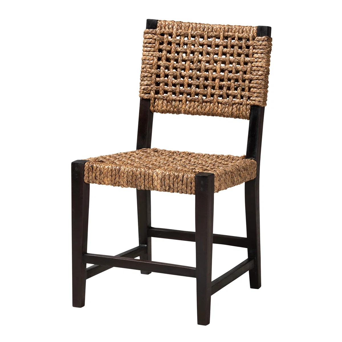 Alise Modern Bohemian Mahogany Wood and Seagrass Dining Chair | Wayfair North America