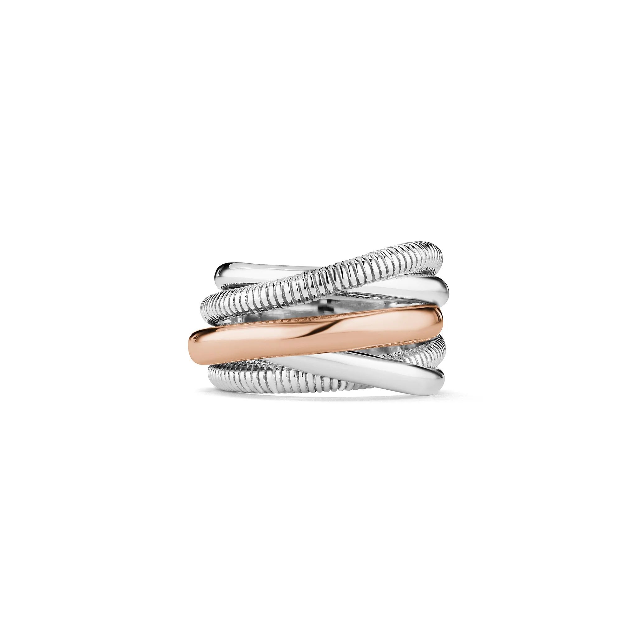 Eternity Five Band Highway Ring with 18K Rose Gold | Judith Ripka 