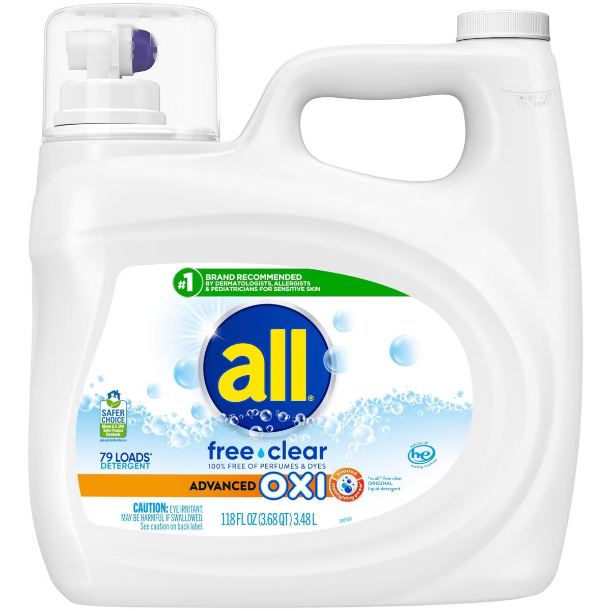 All Unscented Free Clear Advanced Oxi HE Liquid Laundry Detergent | Target
