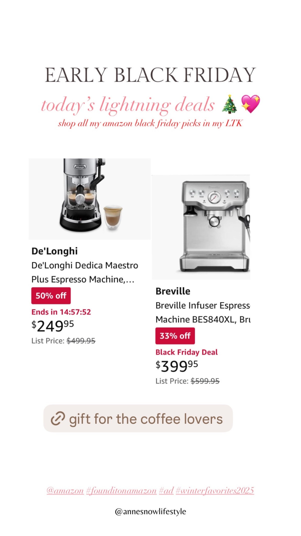 gifts for the coffee lovers HUGE lightning sale amazon!! 

#LTKCyberWeek #LTKGiftGuide #LTKHoliday