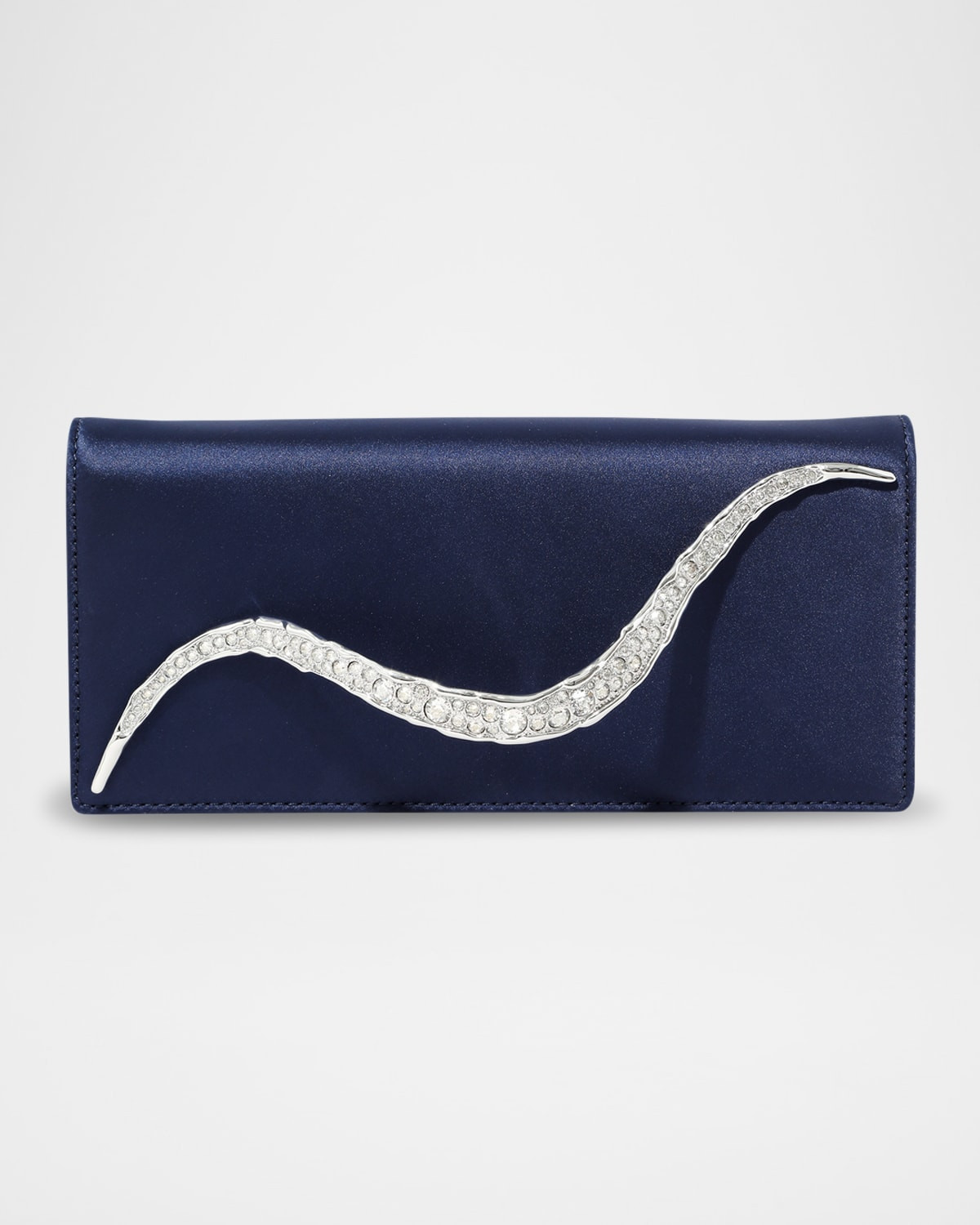 Crystal Curve Recycled Satin Clutch Bag | Neiman Marcus