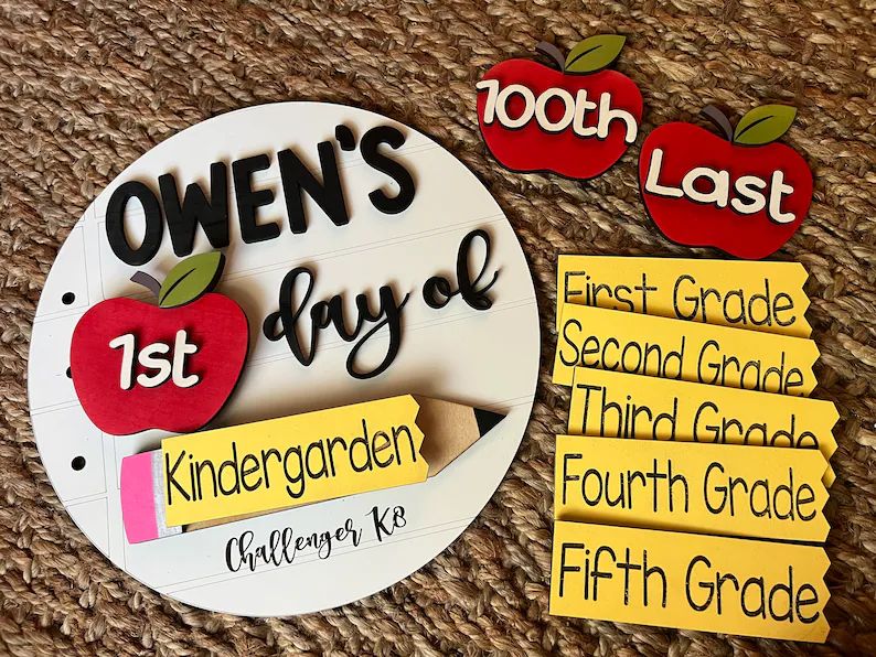 First Day of School Photo Prop, School Photos, Interchangeable School Milestones, Back to School ... | Etsy (US)