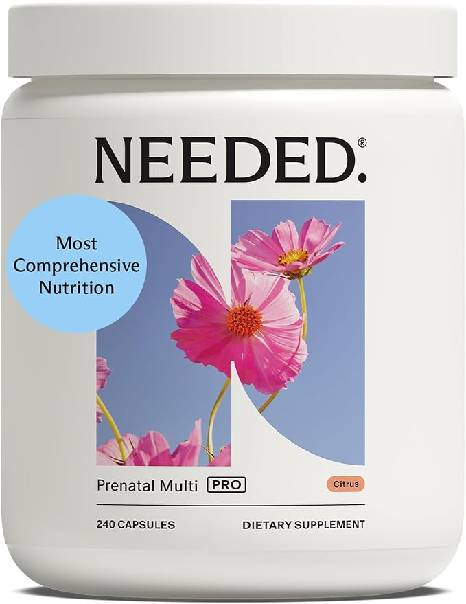 Needed. Prenatal Multivitamin with Citrus Scent Insert - Complete Prenatal Multi for Before, Duri... | Amazon (US)