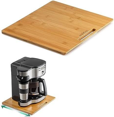 Bamboo Appliance Slider, Sliding Tray for Coffee Maker, Kitchen Countertop Appliance Rolling Tray... | Amazon (US)