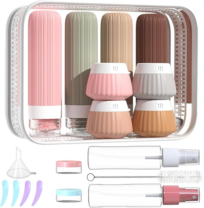 NuvaConx 18 Pack Travel Bottles Set, TSA Approved Leak Proof Silicone Squeezable Containers for T... | Amazon (US)