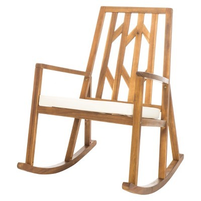 Nuna Acacia Wood Rocking Chair With Cushion - White - Christopher Knight Home | Target