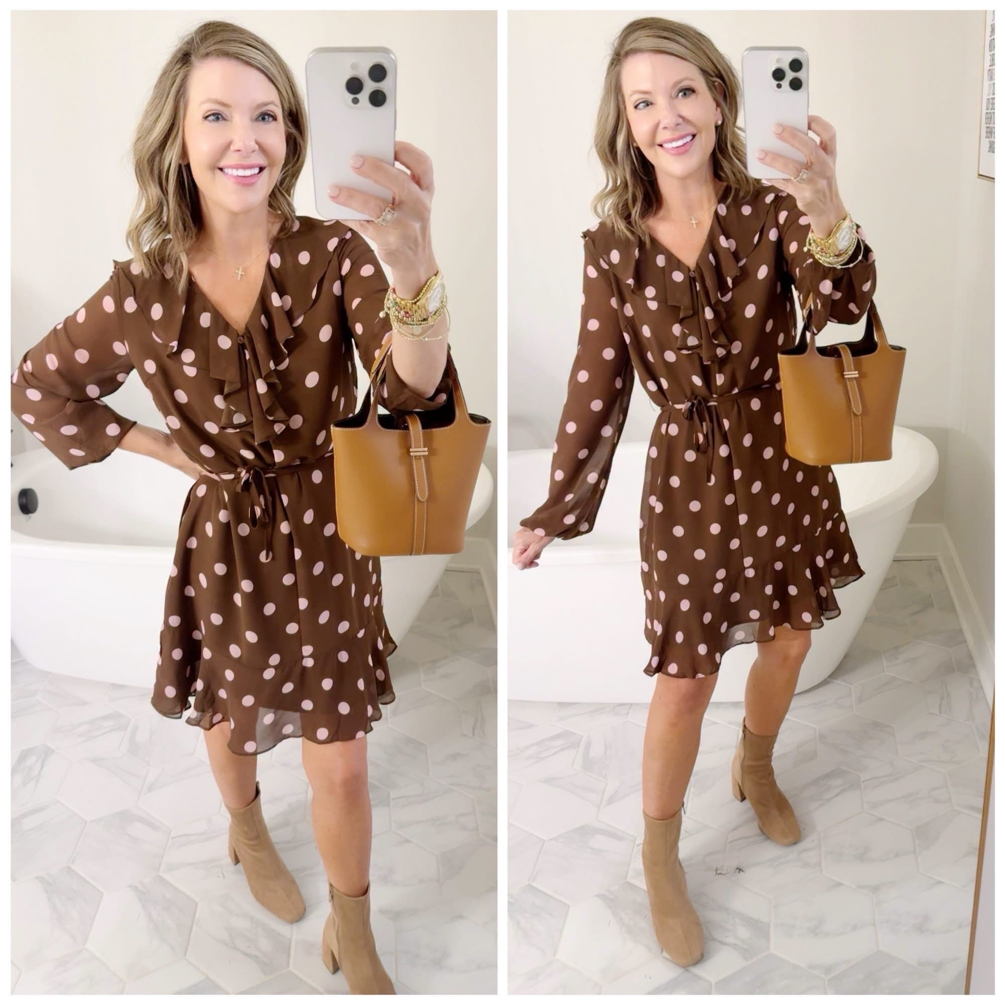 This dress! 🙌🙌 wanted to show you a full length shot! In 5’1, wearing a size small! Loveee! Has pockets too!

#LTKootd #LTKSaleAlert #LTKSeasonal