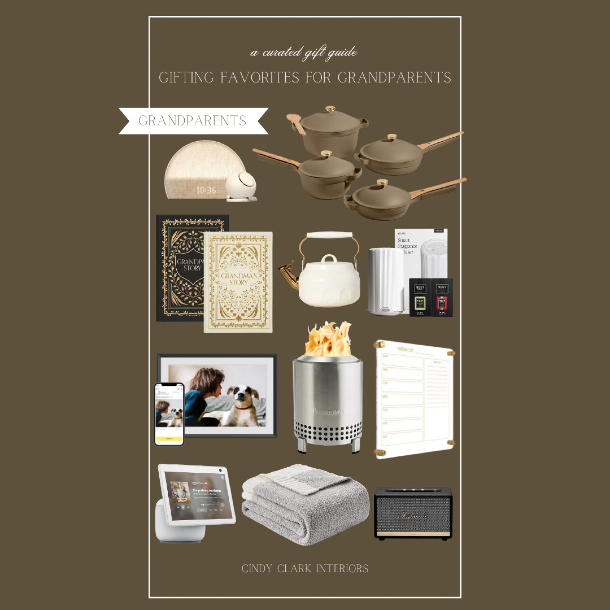 A holiday gift guide for the grandparents! Cookware, memory journals, calendars, digital picture frames, cozy blankets and more! 

#LTKHoliday #LTKHome #LTKGiftGuide