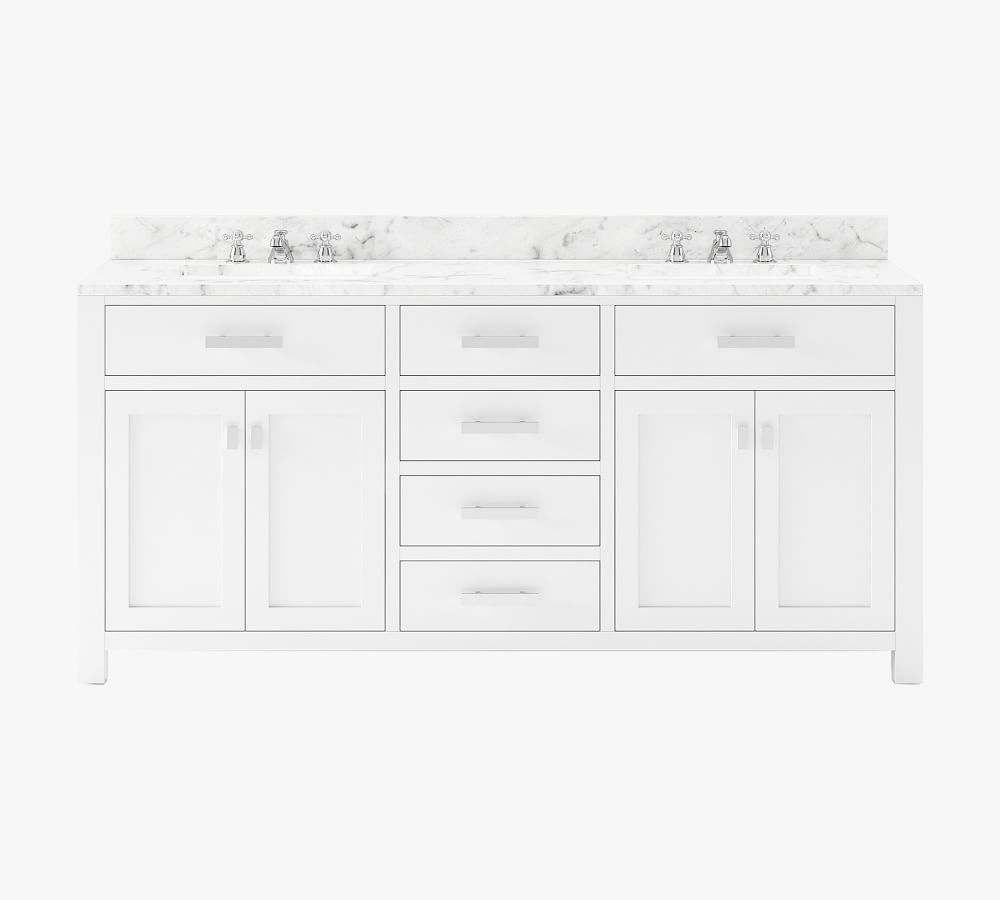 Pure White Sabine Double Sink Vanity, 72&amp;quot; | Pottery Barn (US)