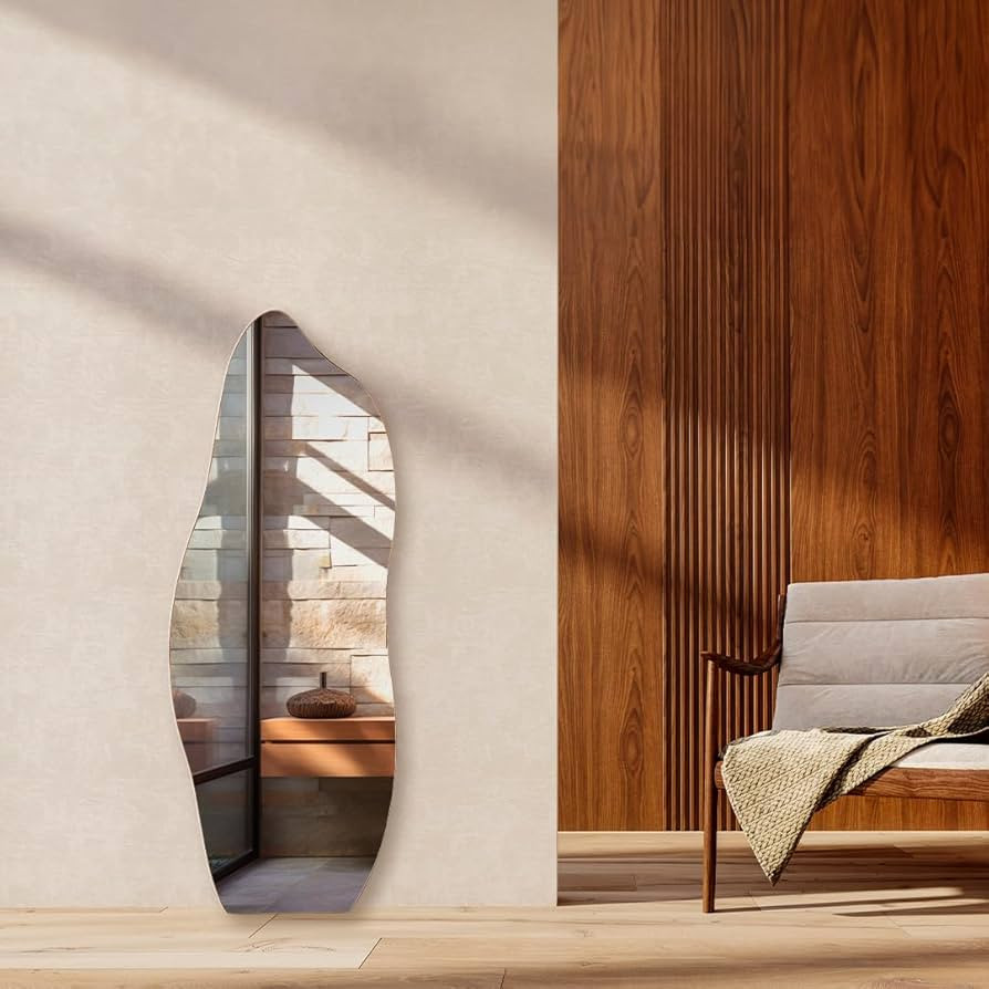 Espelho Grande Pinteres Moderno Organico Corpo Inteiro de Chão com Moldura em Couro Industrial 6... | Amazon (BR)