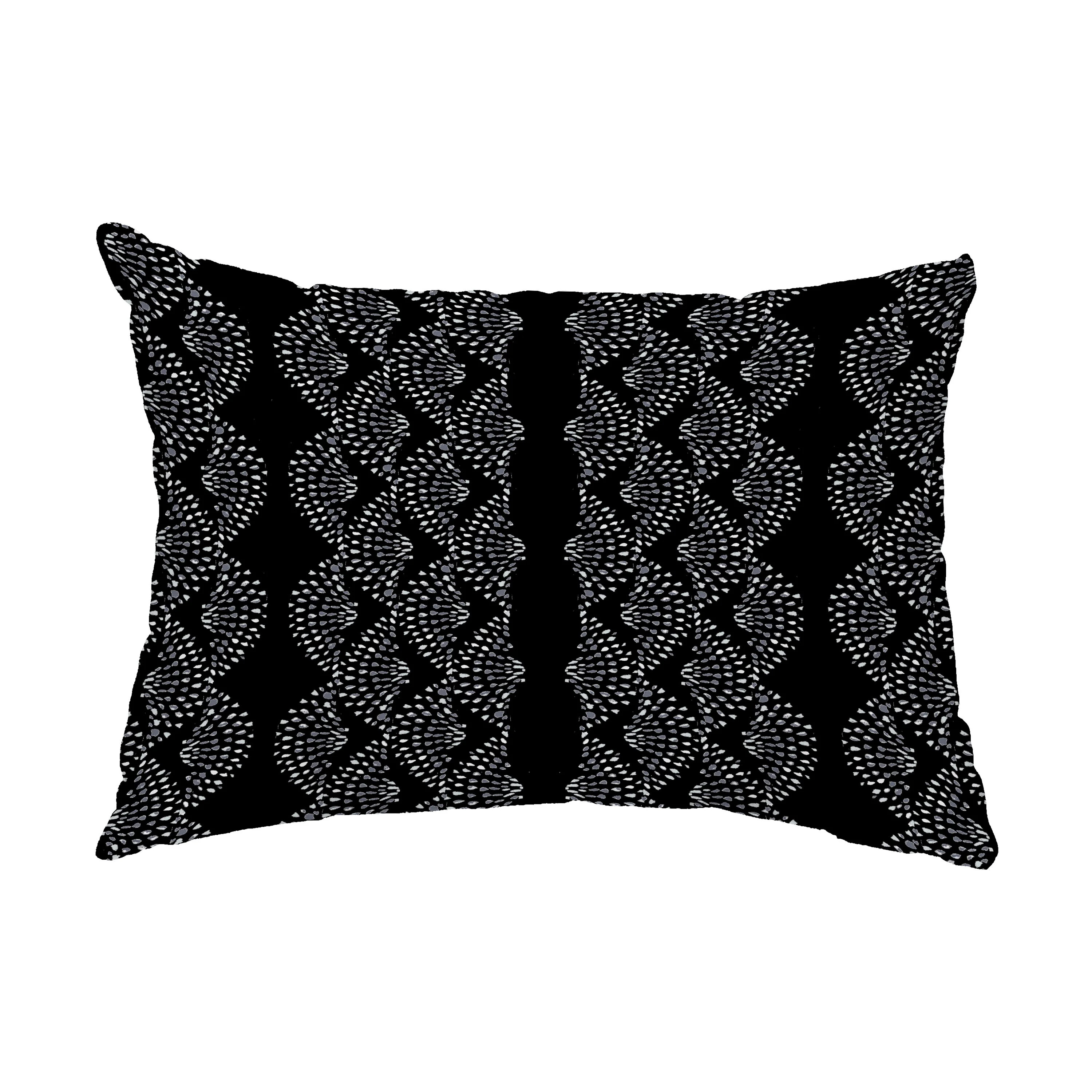 Simply Daisy, 14" x 20" Dotted D?cor Black Stripe Print Decorative Outdoor Throw Pillow | Walmart (US)
