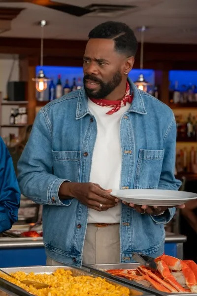 Coleman Domingo wears a Boxy Denim Jacket from Todd Synder in The Four
Seasons season 2 episode 3. 

 #LTKootd #LTKOver40 #LTKMens