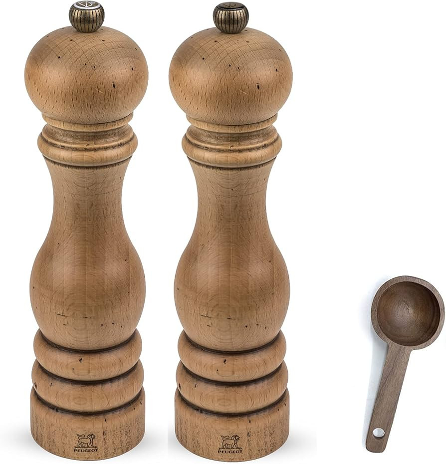 Peugeot Paris Classic Collection Antique Salt & Pepper Mill Natural - With Wooden Spice Scoop (8-... | Amazon (US)