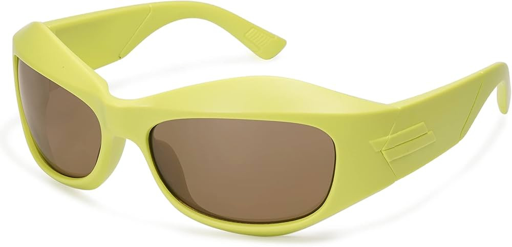 VANLINKER Wrap Around Sunglasses for Women Men Fashion Y2k Oversized Futuristic Oval Glasses Trendy  | Amazon (US)