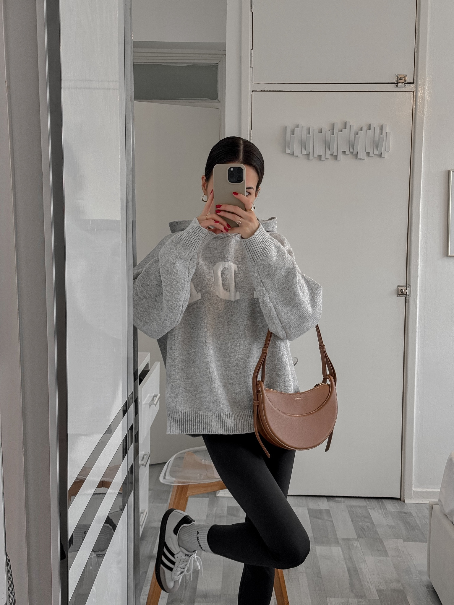 Oversized knits 🩶 Wearing size XS in the knitting hoodie and size XS in the leggings 🖤

#LTKshoecrush #LTKstyletip #LTKSeasonal