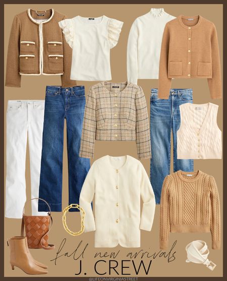 The cutest new fall arrivals from J Crew! I’m loving the lady jacket trend and these tweed, plaid and sweater versions couldn’t be cuter! Also loving these trouser jeans, slim boyfriend jeans, cropped cashmere sweater vest, long sweater blazer, and puff sleeve cableknit sweater! The cutest fall outfit ideas with an English prep twist!
.
#ltkseasonal #ltkworkwear #ltkfindsunder50 #ltkfindsunder100 #ltksalealert #ltkstyletip #ltkshoecrush #ltkhome #ltkitbag #ltkmidsize #ltkover40 teacher outfit ideas, work outfits, business casual outfits, 

#LTKsalealert #LTKmidsize #LTKSeasonal