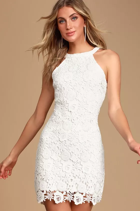 Love Poem Ivory Lace Mini Dress curated on LTK