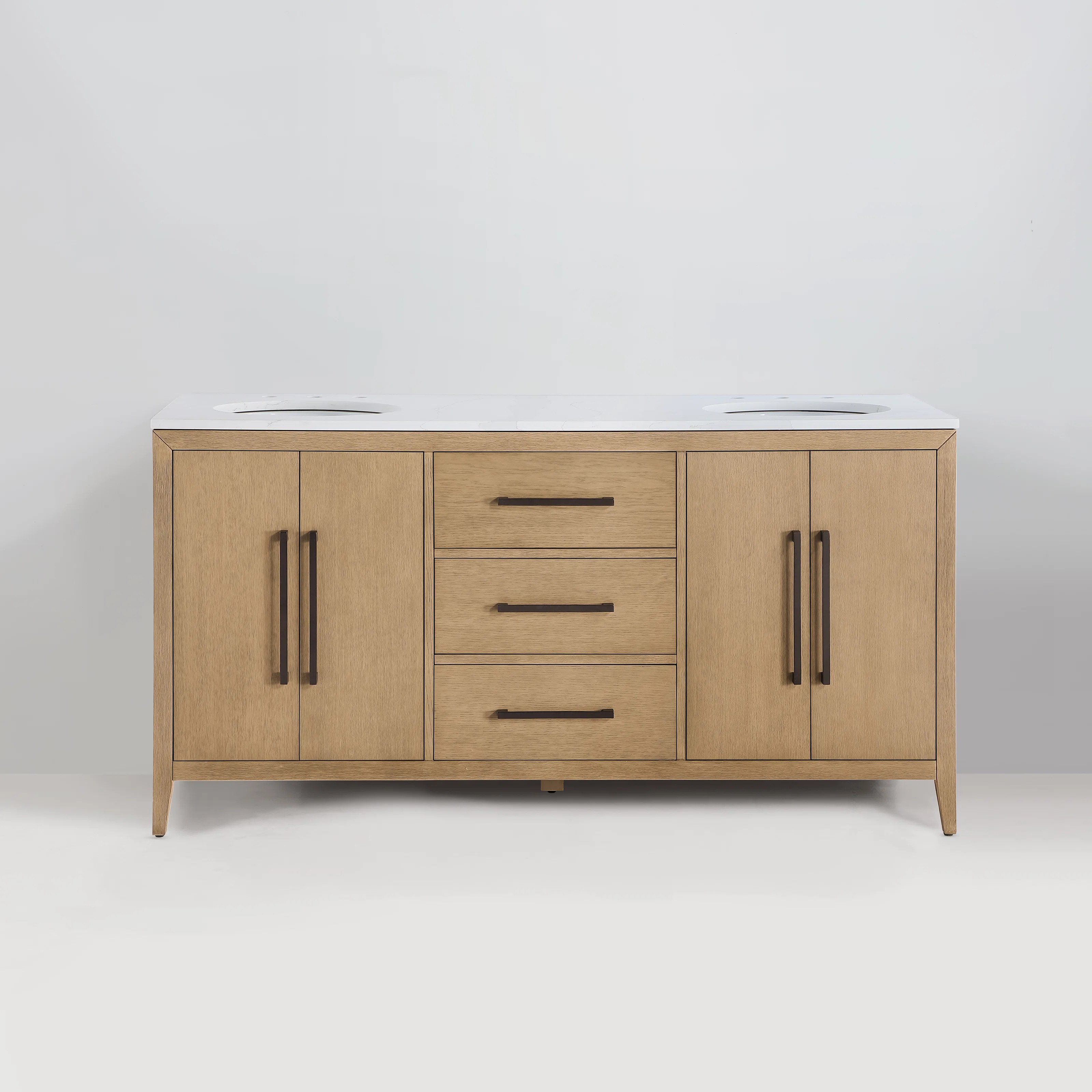 Alsup 66'' Double Bathroom Vanity with Quartz Top | Wayfair North America