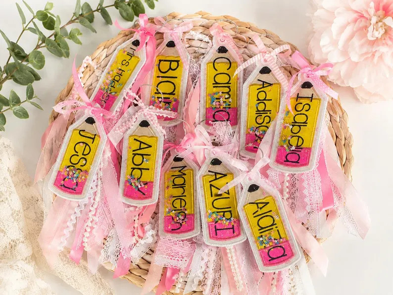 Personalized Pencil Shaker Tag \u2013 Custom Name Backpack Tag \u2013 Kids School Bag Tag \u2013 ... | Etsy (Global)