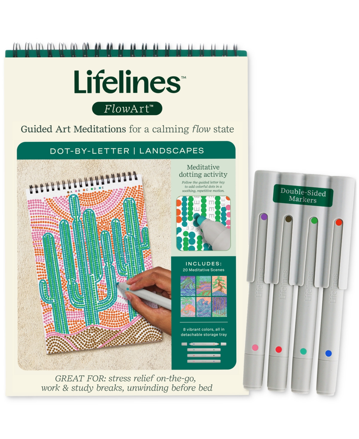 Lifelines FlowArt Dot-By-Letter Art Kit - Landscapes - Assorted | Macy's