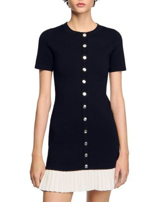 Sandro Short Knit Dress with Ruffle  | Bloomingdale's Women | Bloomingdale's (US)