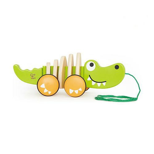 Hape Walk-A-Long Croc, Green, Wooden Toddler Pull Along Toy | HSN
