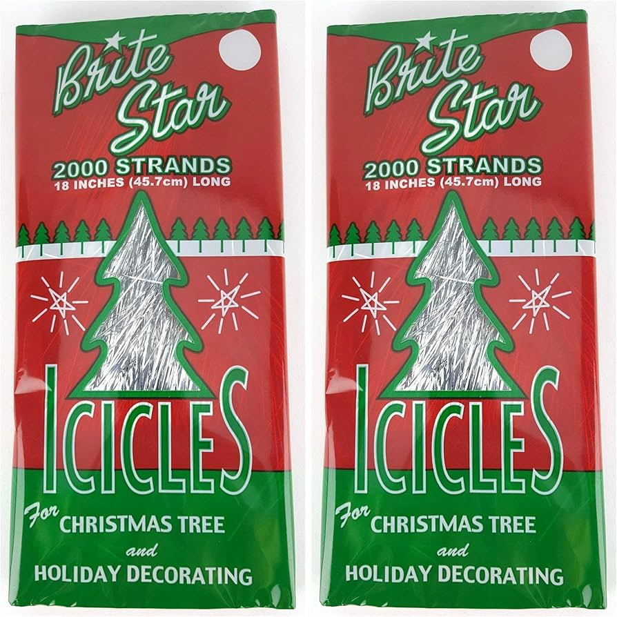 BRITE STAR Silver 18-Inch Icicle Tinsel - 2000 Strands (2) | Amazon (US)