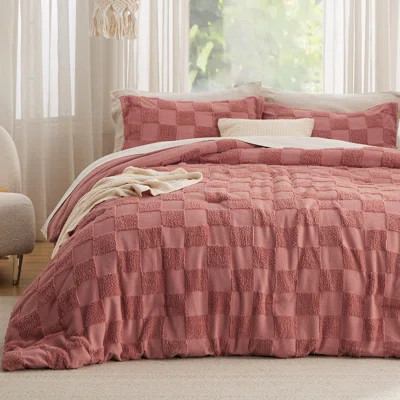 Bedsure Boho Tufted Checkered Farmhouse Comforter Set, 230GSM | Wayfair North America