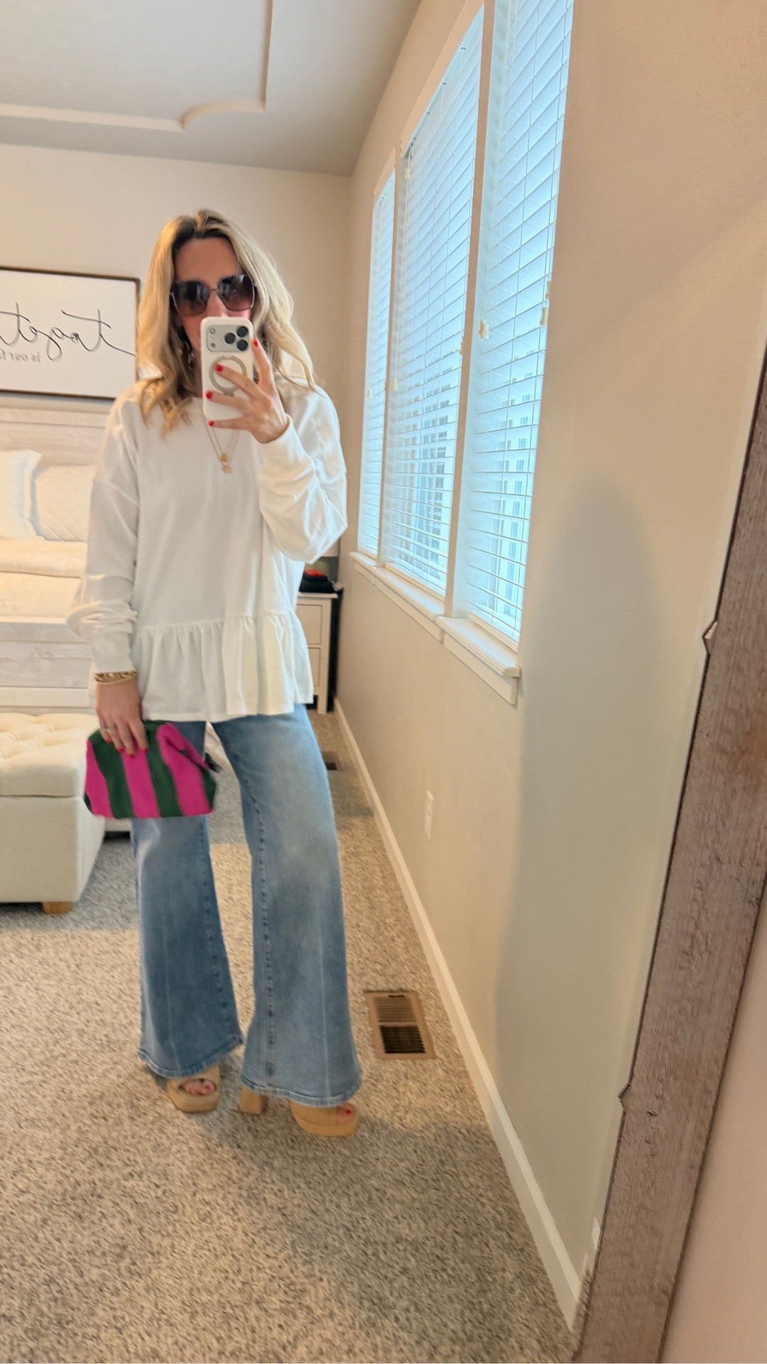 When you were meant to be born in the 70s!! Love a boho look! The ruffles, flares & stripe bag… yes please!!!! 

#LTKootd