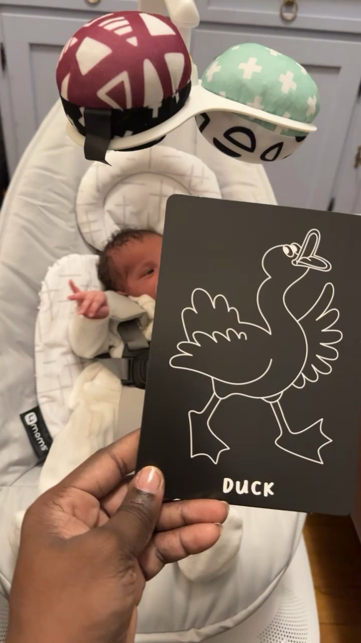 Keeping newborn baby entertained during wake hours with the perfect swing and high contrast cards  

#LTKbaby #LTKfamily