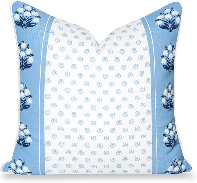 Hofdeco Premium Coastal Hampton Patio Indoor Outdoor Throw Pillow Cover Only, 20"x20" Water Repel... | Amazon (US)