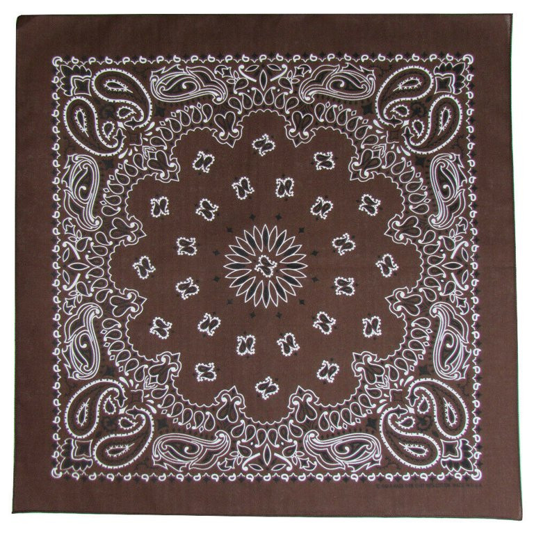 Cotton Traditional Paisley Double Sided Bandana USA Made, Brown | Walmart (US)