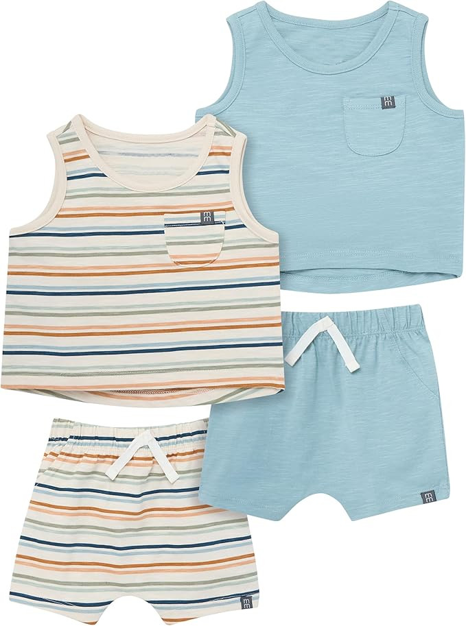 Modern Moments by Gerber Baby Boys 4-pack Sleeveless Top & Short Set | Amazon (US)