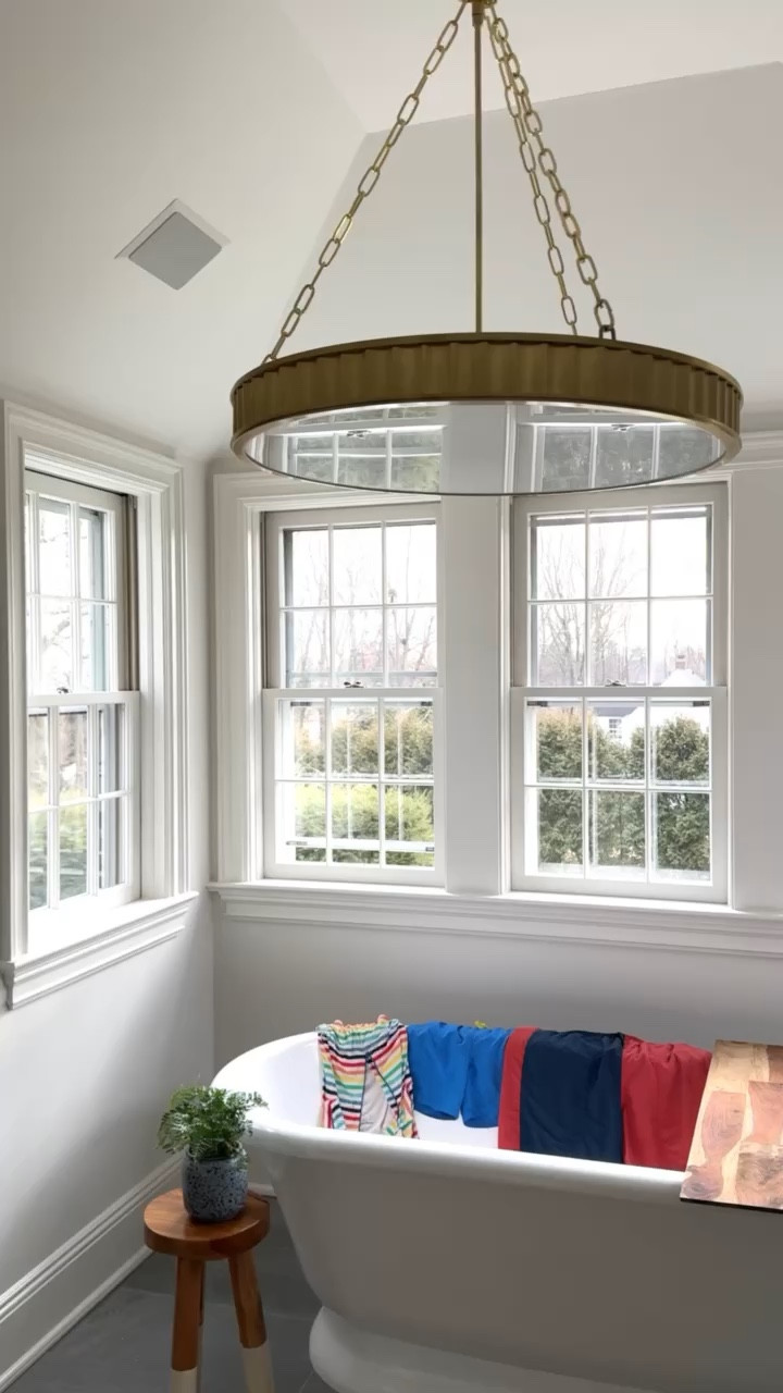 Our gorgeous pendant light in our new bathroom. Loving how it adds a unique element to the space! 

#LTKfamily #LTKVideo #LTKhome