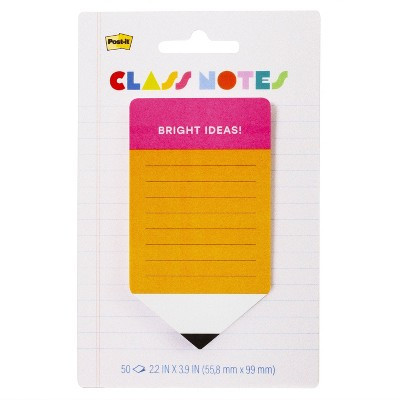 Post-it 2.3"x3.4" Class Notes Pencil Lined Bright Ideas | Target