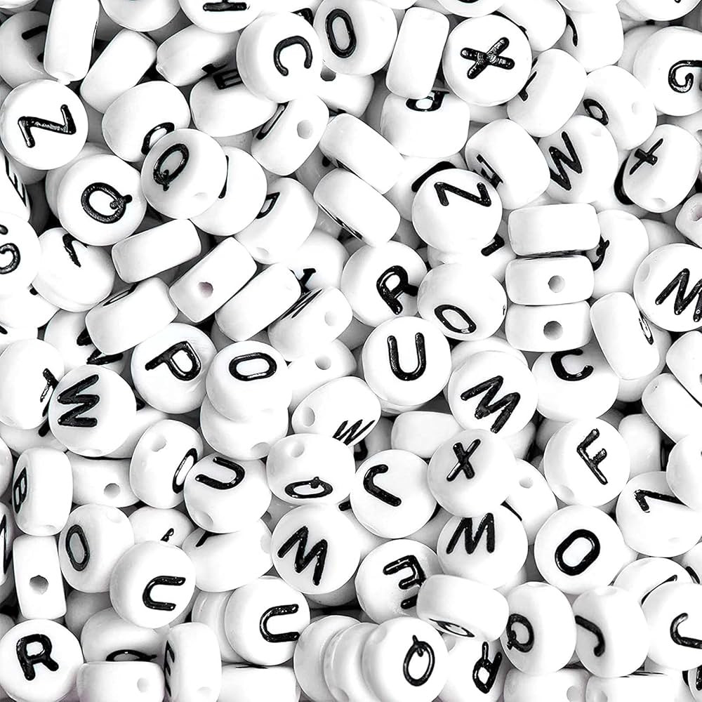 Alphabet Letter Beads, 300 Pcs Round Alphabet Beads with Clear Elastic Thread 7mm Letter Beads fo... | Amazon (CA)