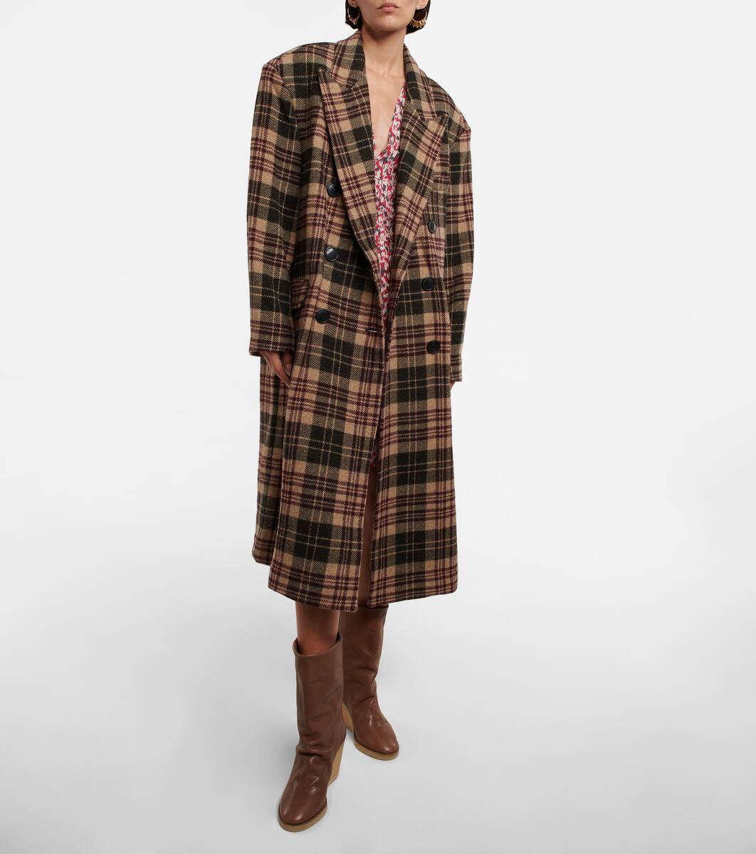 Checked double-breasted wool coat | Mytheresa (US/CA)