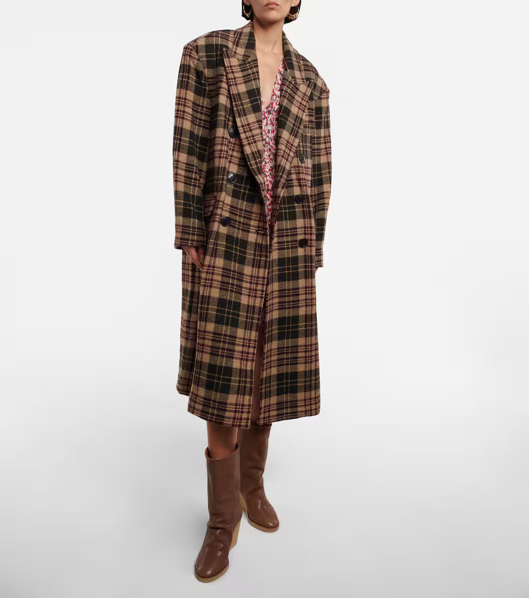 Checked double-breasted wool coat | Mytheresa (US/CA)