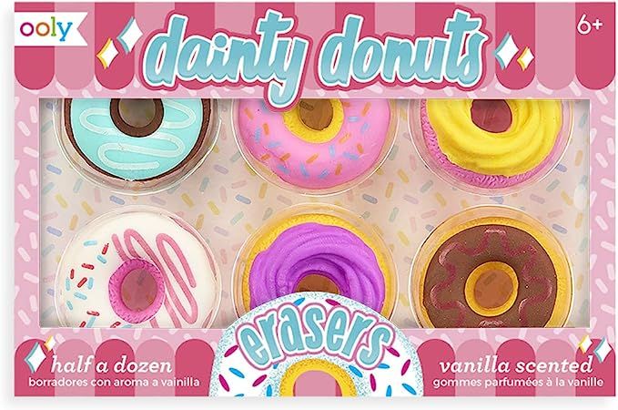 OOLY, Dainty Donuts Vanilla-Scented Erasers, School Supplies for Kids - Set of 6 | Amazon (US)