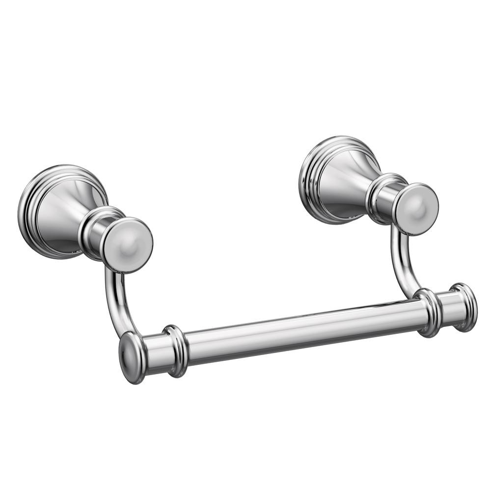 Belfield Pivoting Double Post Toilet Paper Holder in Chrome | The Home Depot