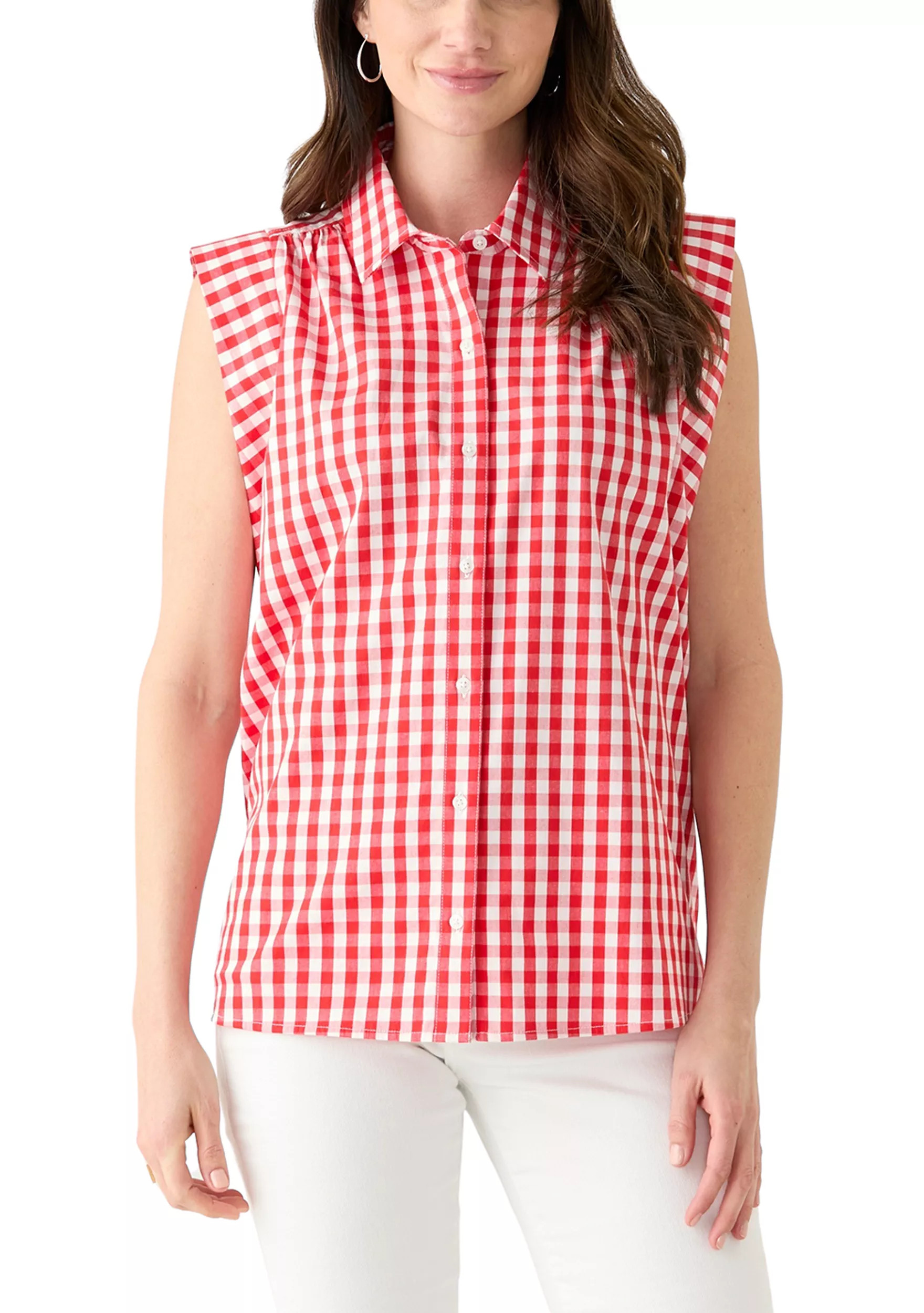 Women's Sleeveless Striped Button Down Shirt | Belk