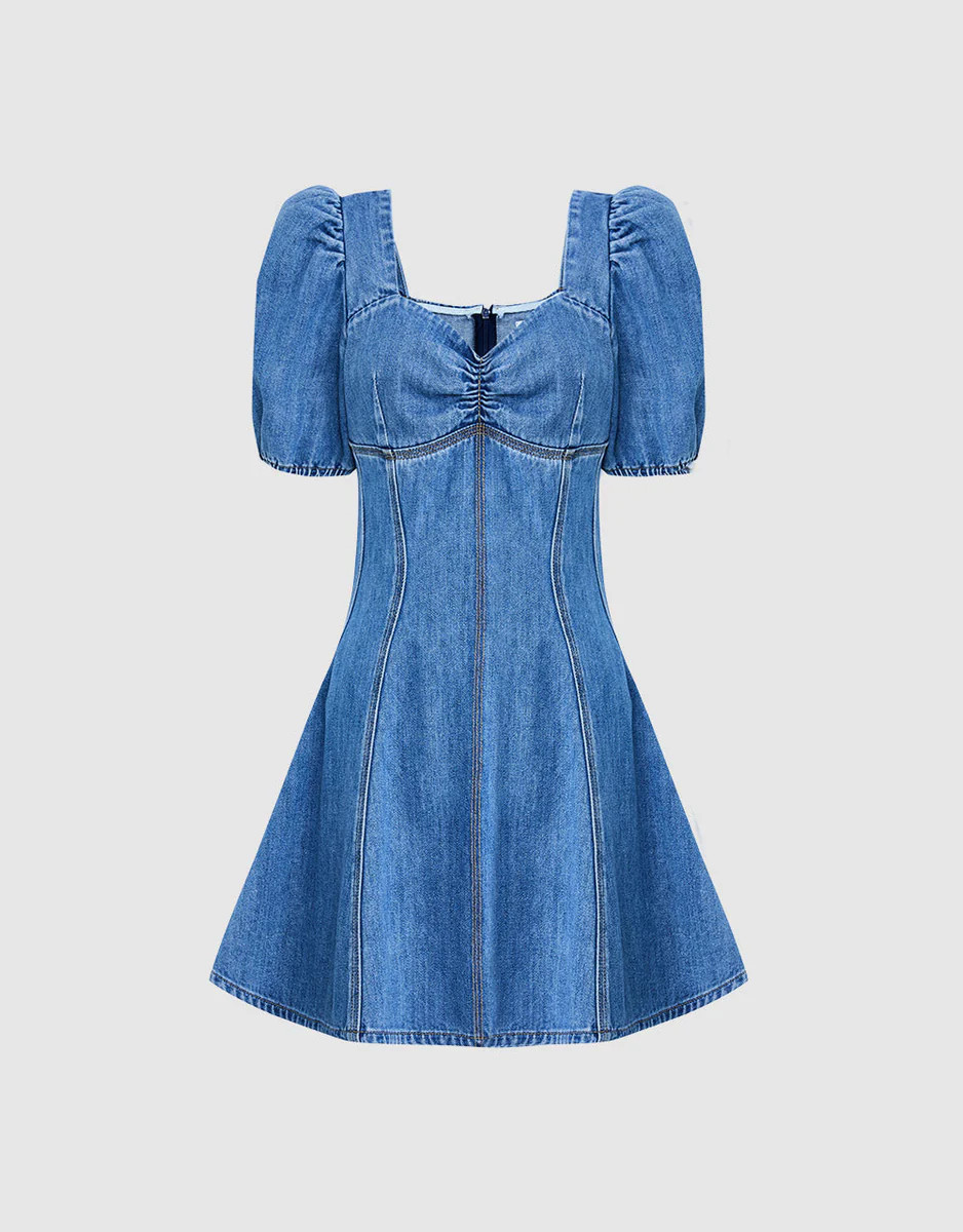 Skater Denim Dress | Urban Revivo