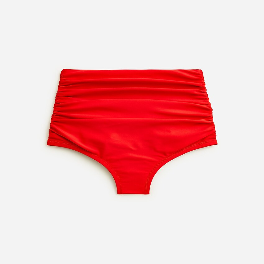 Ruched high-rise full-coverage bikini bottom | J. Crew US