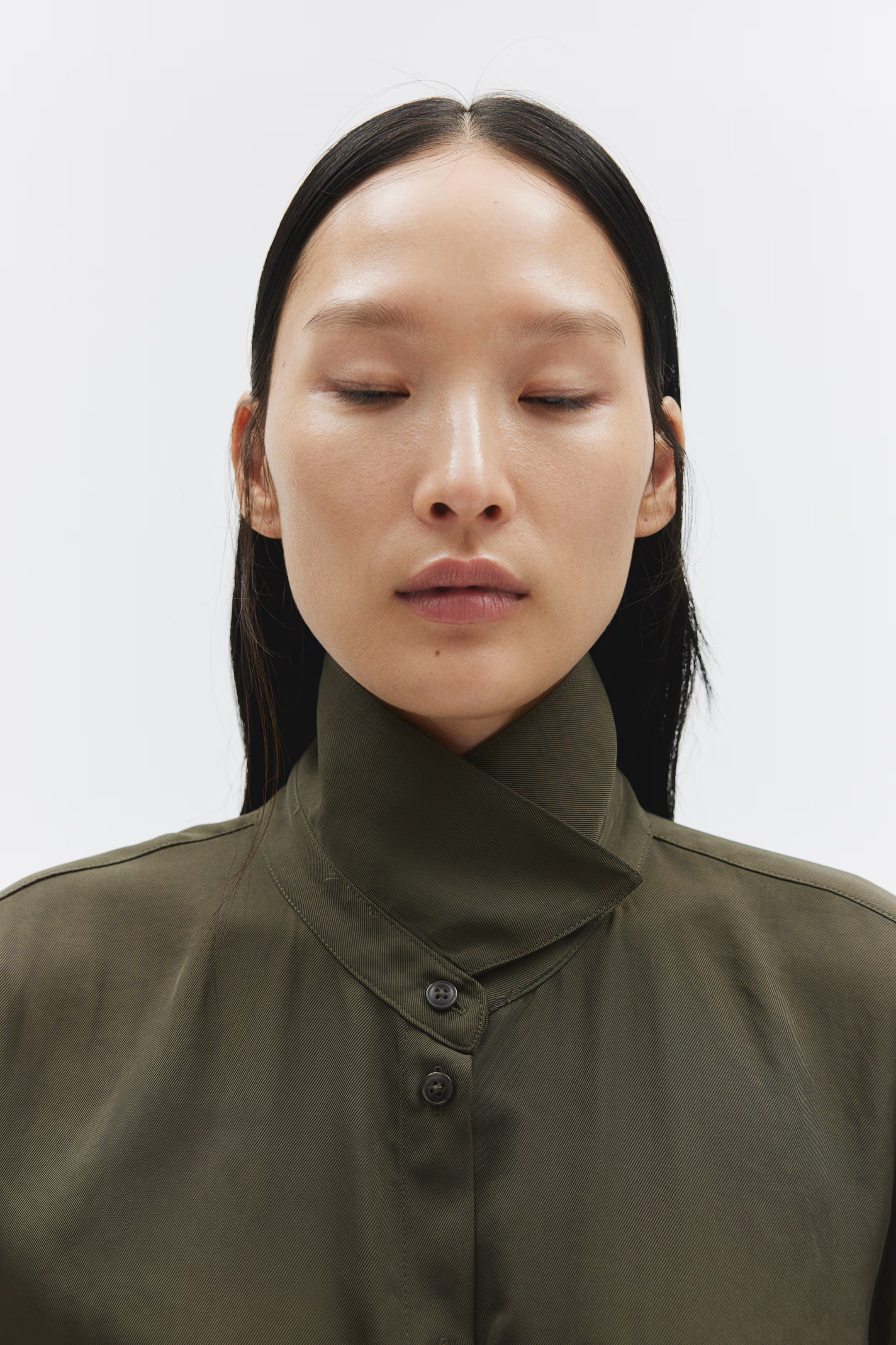 Twill cargo shirt - Dark khaki green - Ladies | H&M GB | H&M (UK, MY, IN, SG, PH, TW, HK)