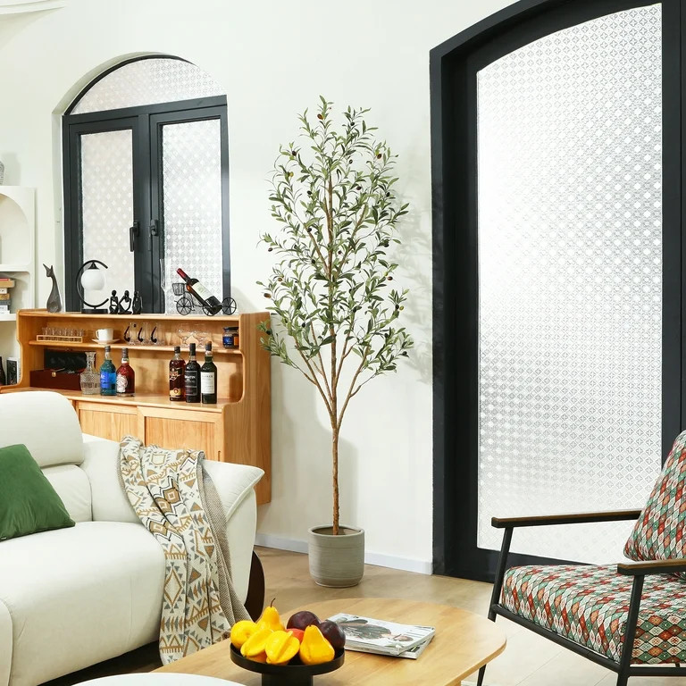 7 ft Artificial Olive Plants with Realistic Leaves and Natural Trunk, Silk Fake Olive Tree in Bla... | Walmart (US)