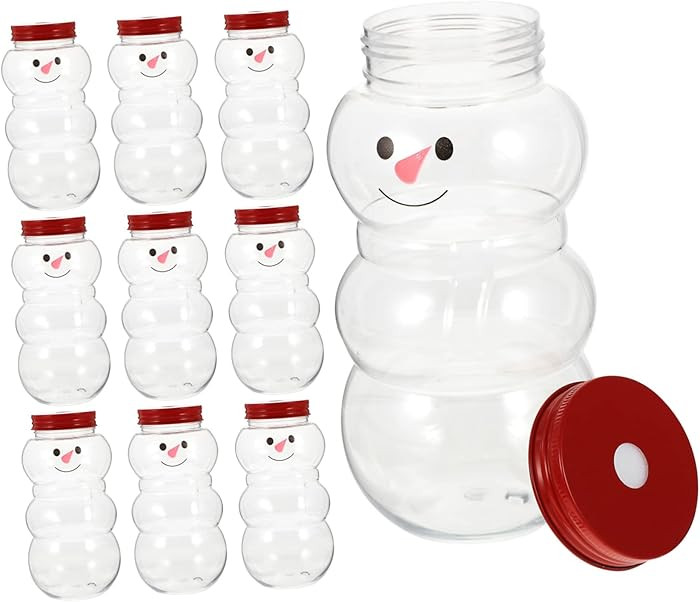10pcs Christmas Beverage Bottles Caps Sealed Juice Containers Outdoor Candy Jars for Parties for ... | Amazon (US)