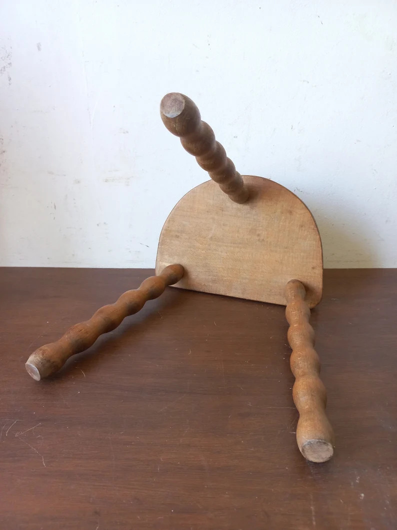 Vintage French Stool Traditional Milking Stool Style Bobbing Legs Small Tabouret Rest Plinth Seat... | Etsy (US)