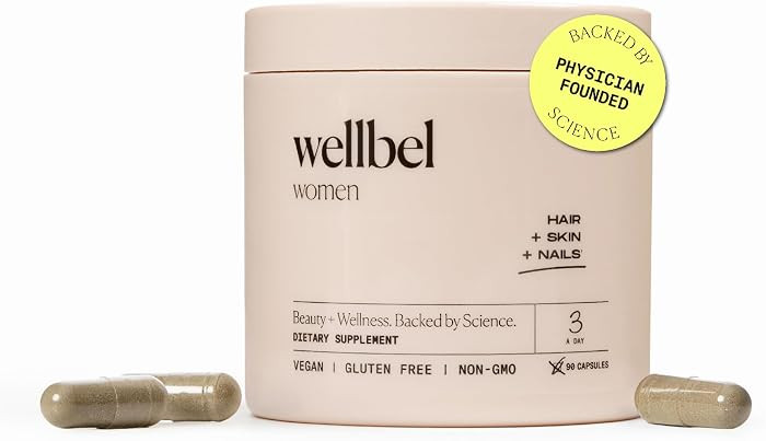 WELLBEL Women Clean Supplement for Hair, Skin, and Nails, Vegan, Gluten Free and Non GMO 90 Count | Amazon (US)